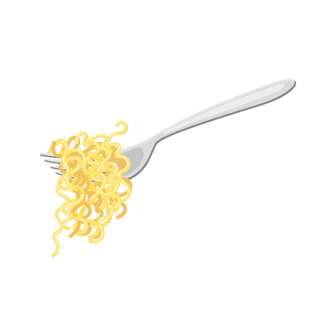 Noodles fork cartoon vector illustration