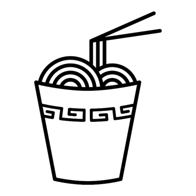 Vector noodles icon bowl of noodles icon