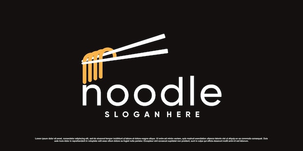 Noodles logo design template for noodle resto with creative modern concept