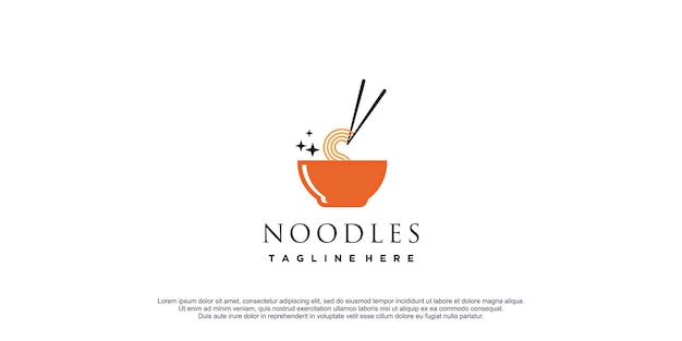 Noodles logo illustration with creative design icon template