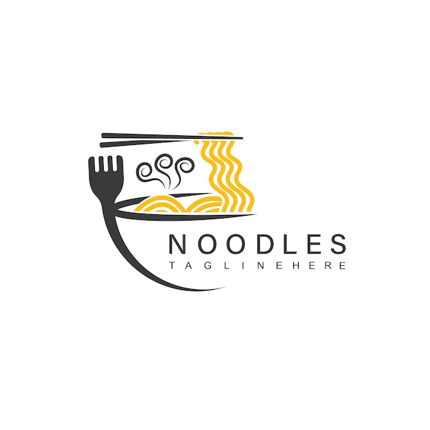 Noodles vector icon illustration concept design template