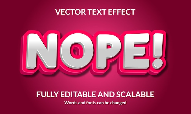 Nope Editable 3D text style effect