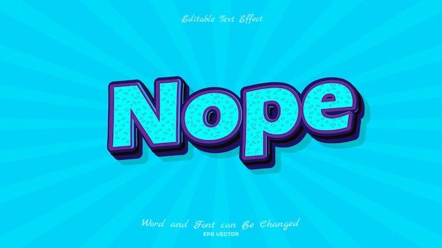 Nope Text Effect With Blue Color