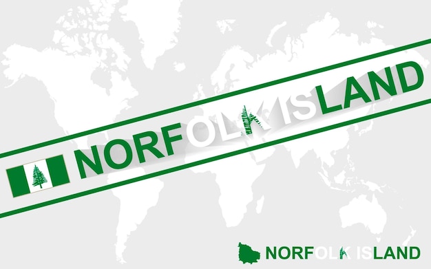 Norfolk Island map flag and text illustration