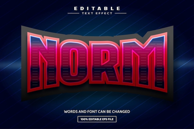 Norm 3D editable text effect template