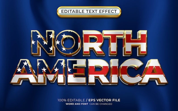 North America 3D Text Effect