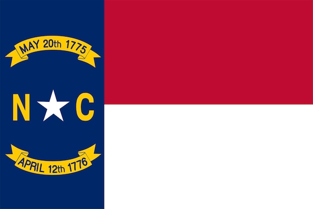 North Carolina state flag Vector illustration