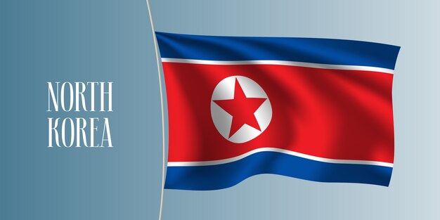 North Korea waving flag illustration