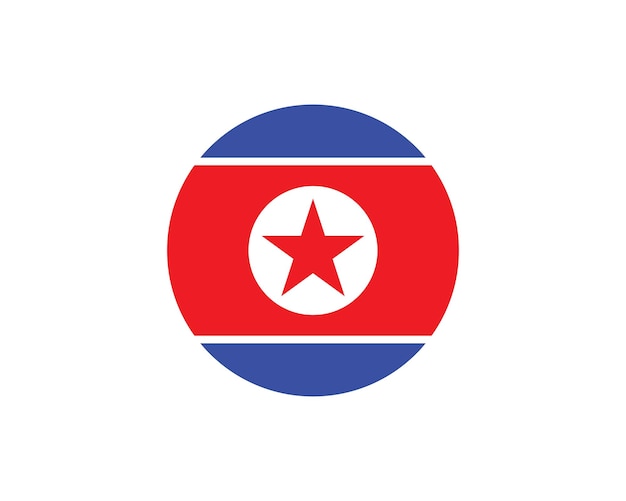 North korean flag icon logo vector