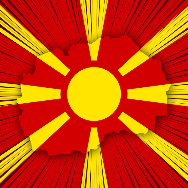 North Macedonia Independence Day Map Design