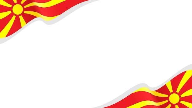 Vector north macedonia wavy flag vector and copy space