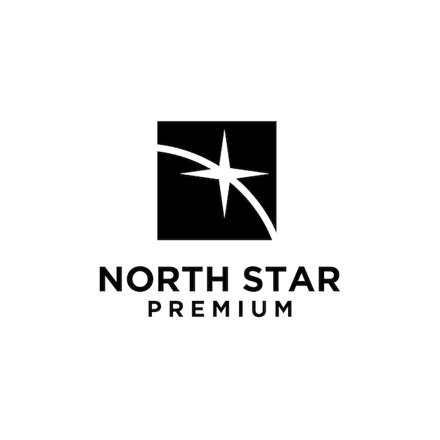 North star logo with negative space design