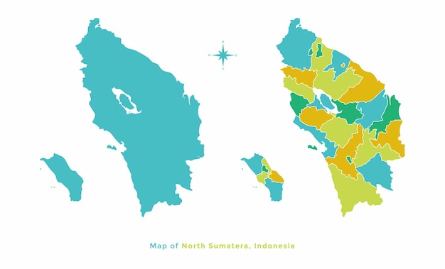 North Sumatera Province Indonesia city map vector