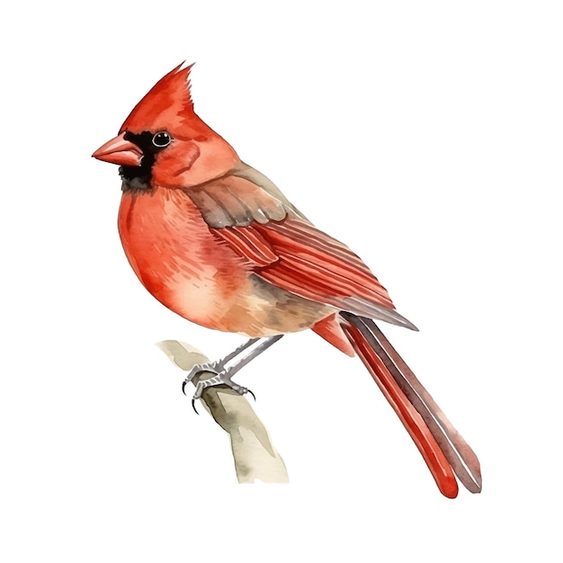 Northern Cardinal watercolor paint