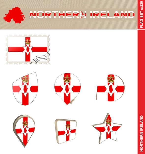 Northern Ireland Flag Set Flag Set 229 Vector