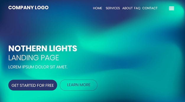 Northern lights landing page template