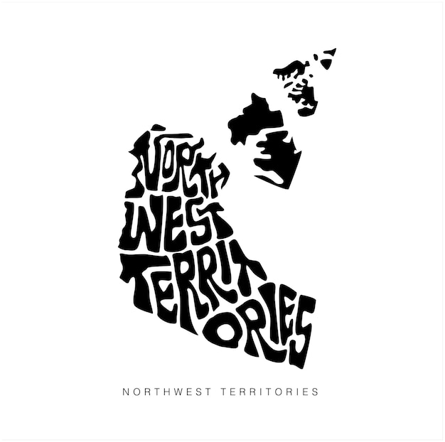 Northwest Territories map typography art Northwest Territories vector map lettering