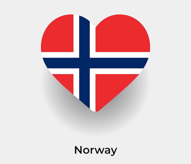 Norway flag heart shape icon vector illustration