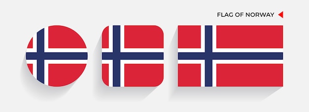 Norway Flags arranged in round square and rectangular shapes