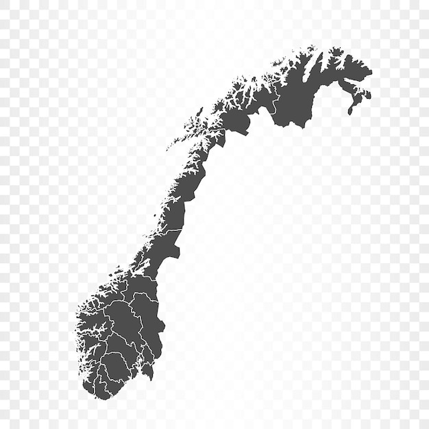 Norway map isolated rendering