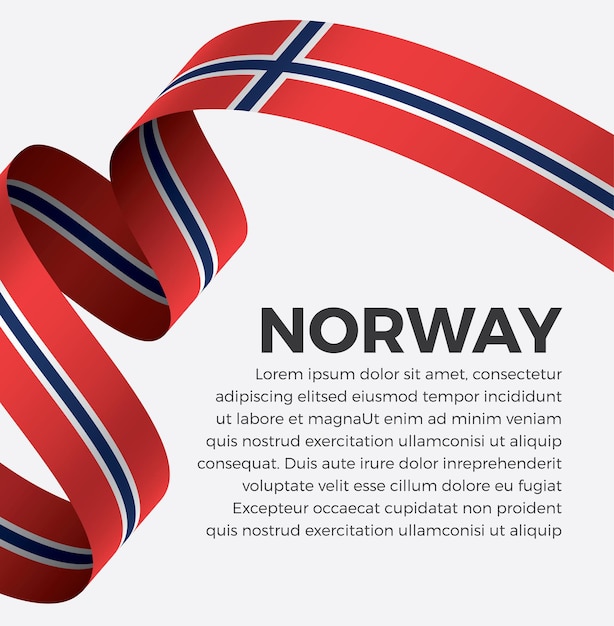 Norway ribbon flag vector illustration on a white background Premium Vector