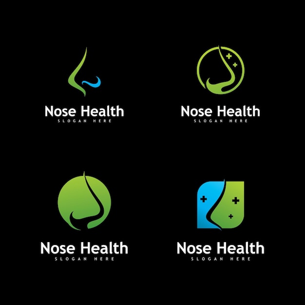 Nose Health logo vector Nose icon illustration design template