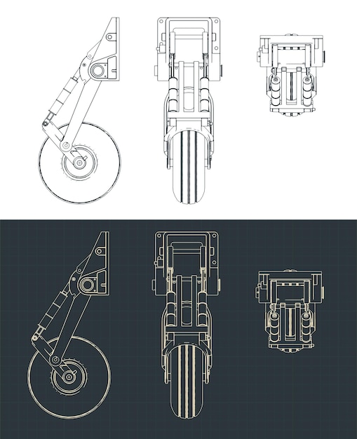 Nose landing gear drawings