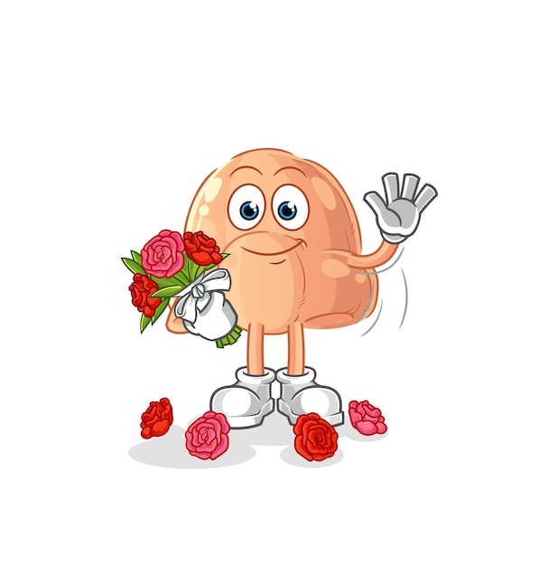 Nose with bouquet mascot cartoon vector