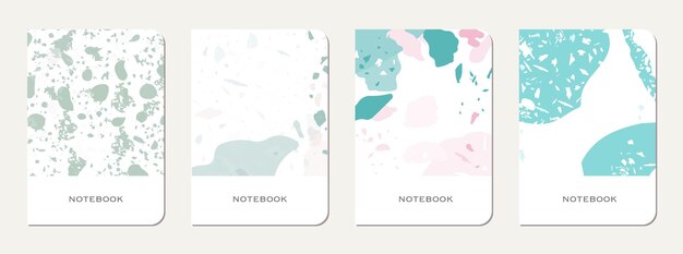 Vector note book cover design terrazzo abstract