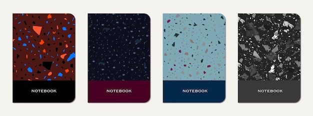 Vector note book cover design terrazzo abstract