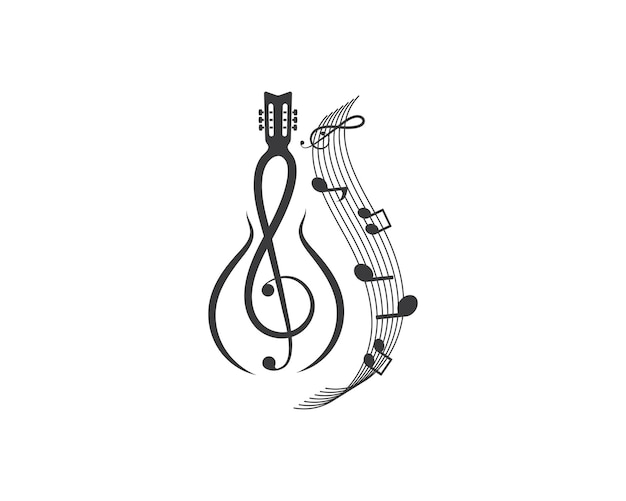 Note guitar icon logo vector illustration