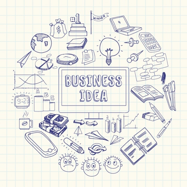 Notebook background with business objects