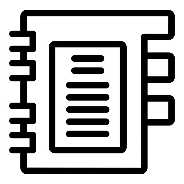 Notebook icon representing writing note taking and journaling