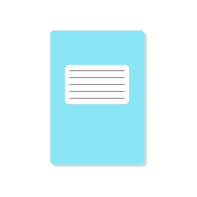 Notebook isolated on white background Flat design notepad School office supply stationery