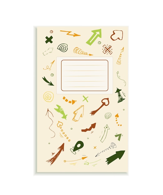 Notebook layout doodle Illustration of arrows cover Autumn colors