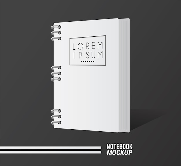 Notebook mockup color white icon.