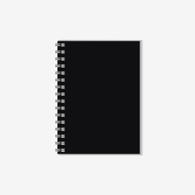 Notebook mockup. Realistic notepad with spiral. Vector illustration.