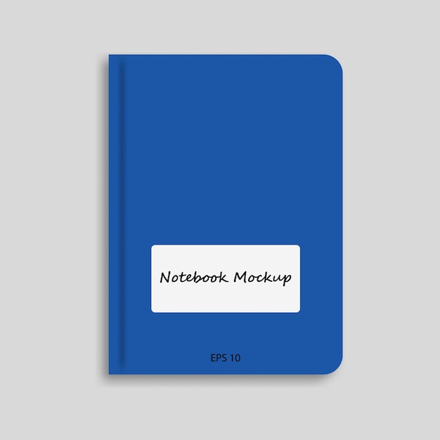 Notebook mockup template design on gray. Vector stock illustration.