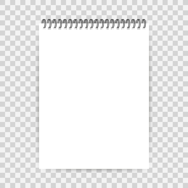 Notebook with blank page