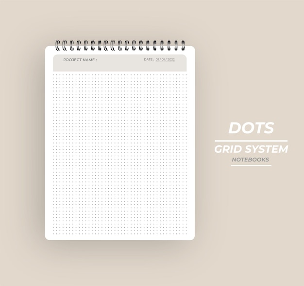 Notebooks sheets lined checkered with Dots Grid