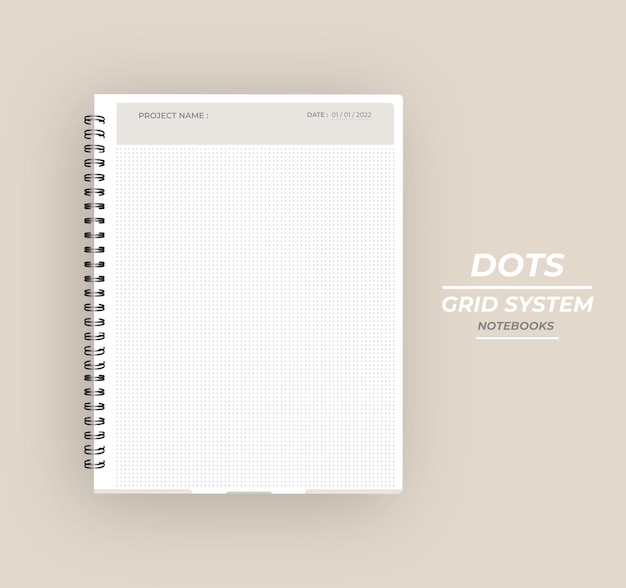 Notebooks sheets lined checkered with Dotted Grid paper