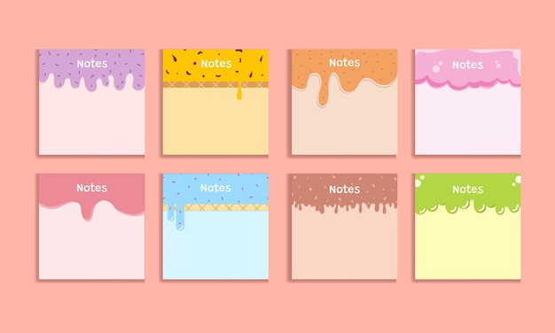 Notepad template with ice cream theme