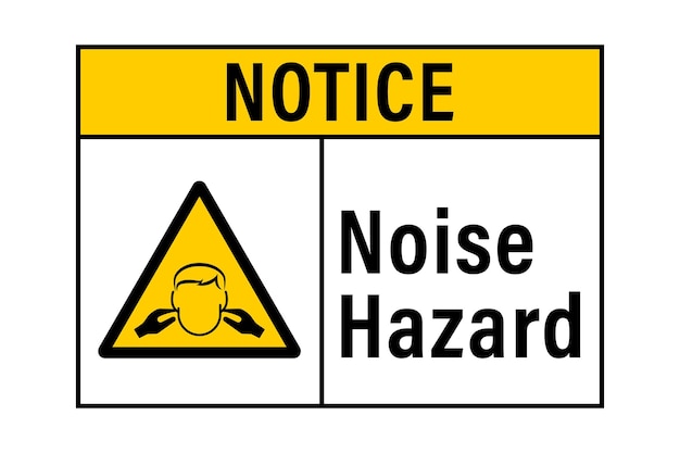 Vector notice noise hazard symbol sign