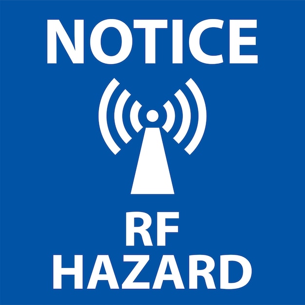 Vector notice rf hazard sign on white background