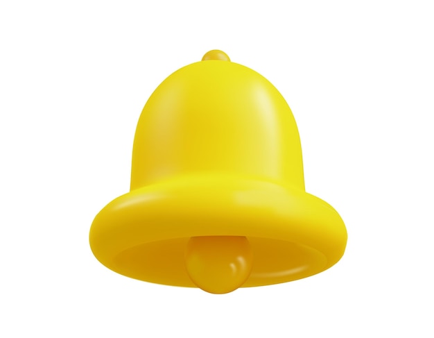 Notification message bell d icon alert and alarm icon realistic yellow ringing bell for social media