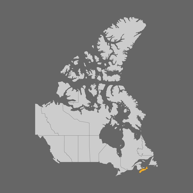 Nova Scotia province highlighted on map of Canada