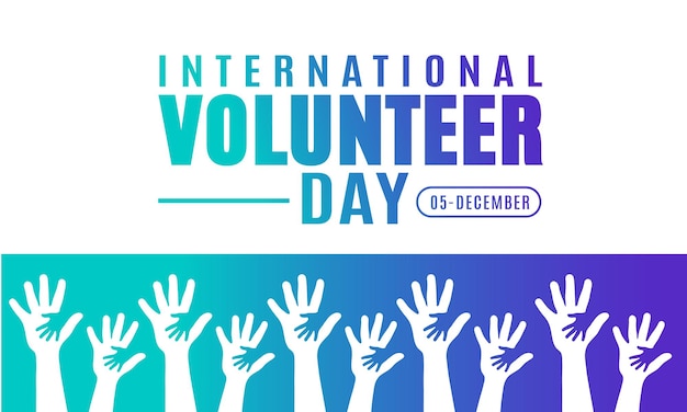 Vector november is international volunteer day background template holiday concept