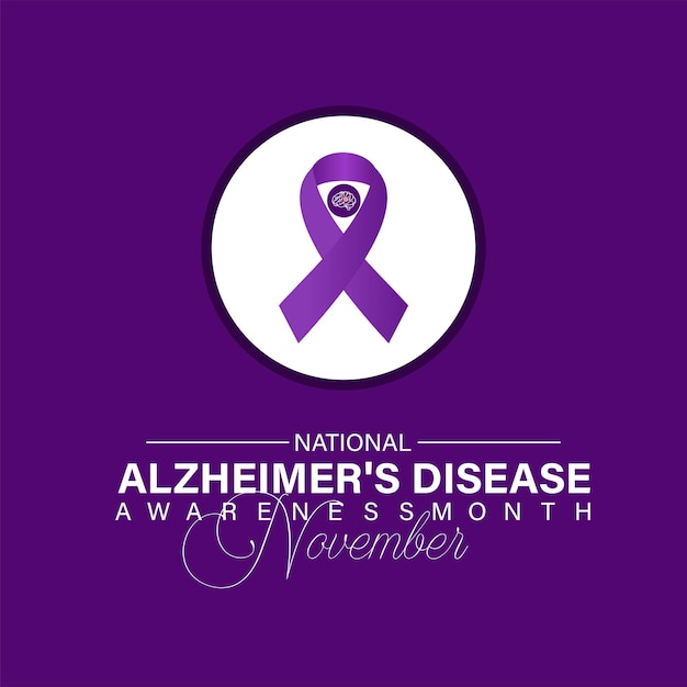 November is National Alzheimers Disease Awareness Month Holiday concept Background banner card