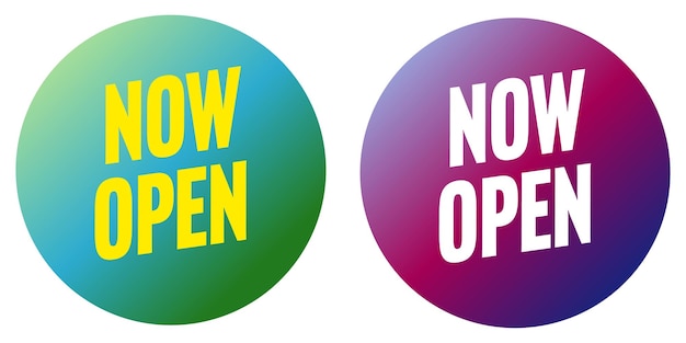 Now open gradient color label design