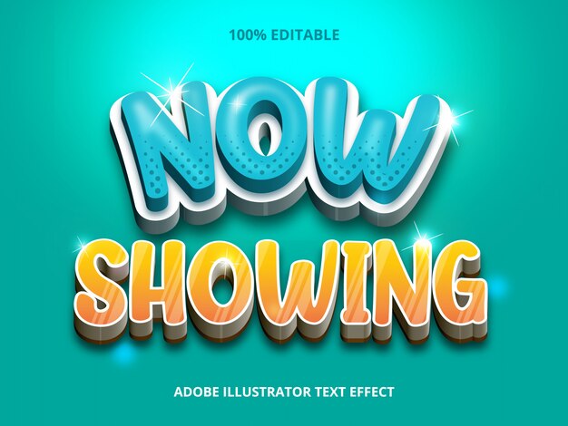 Now Showing Text, Editable Font effect